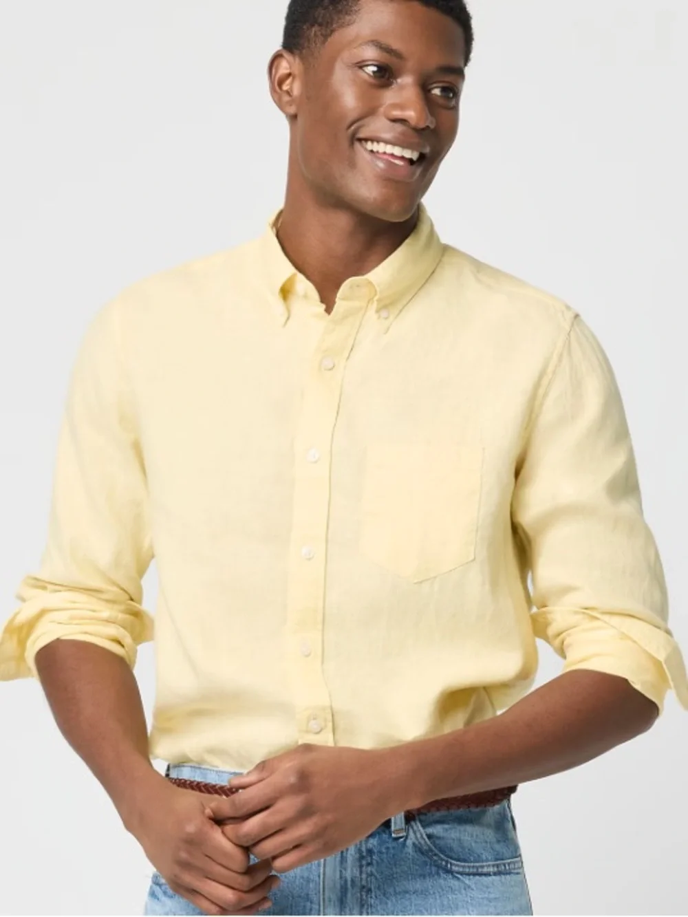 J crew applesauce Classic-fit linen-blend shirt